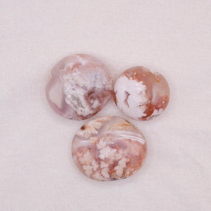 Natural Flower Agate Palm Stones - AAA Premium Quality