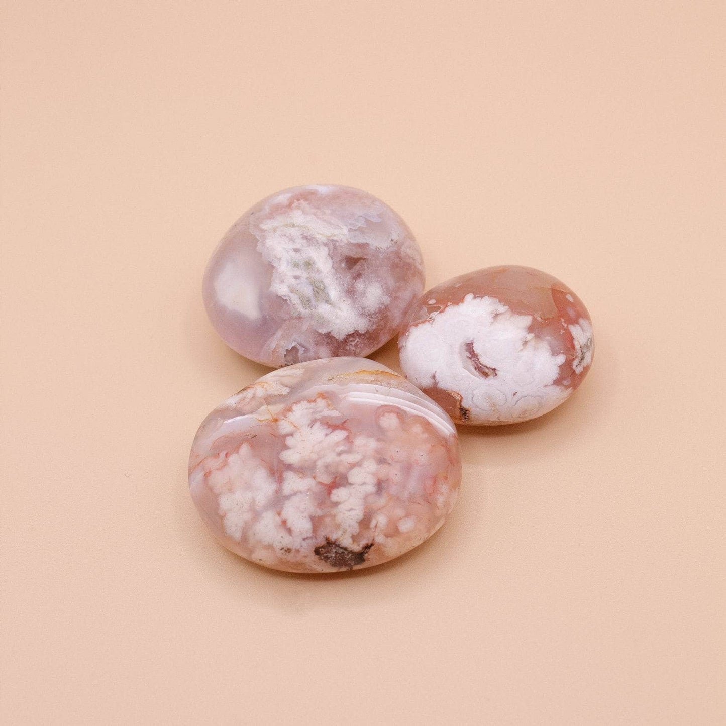 Natural Flower Agate Palm Stones - AAA Premium Quality