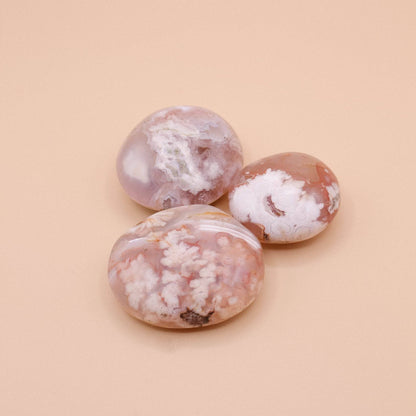 Natural Flower Agate Palm Stones - AAA Premium Quality