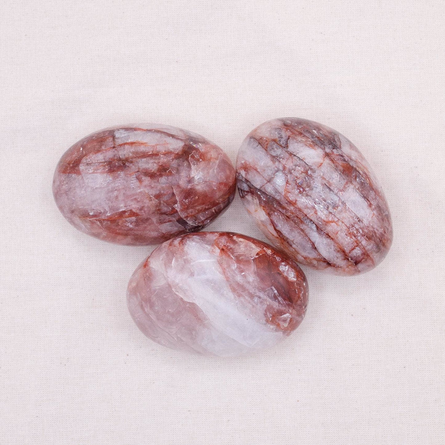 Red Hematoid Quartz Palm Stones - AAA Premium Quality