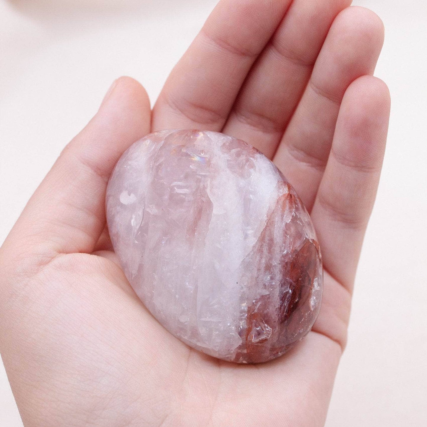 Red Hematoid Quartz Palm Stones - AAA Premium Quality