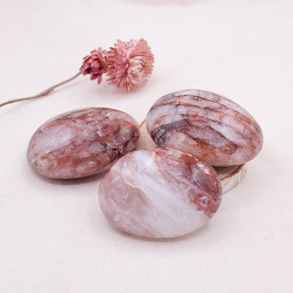 Red Hematoid Quartz Palm Stones - AAA Premium Quality