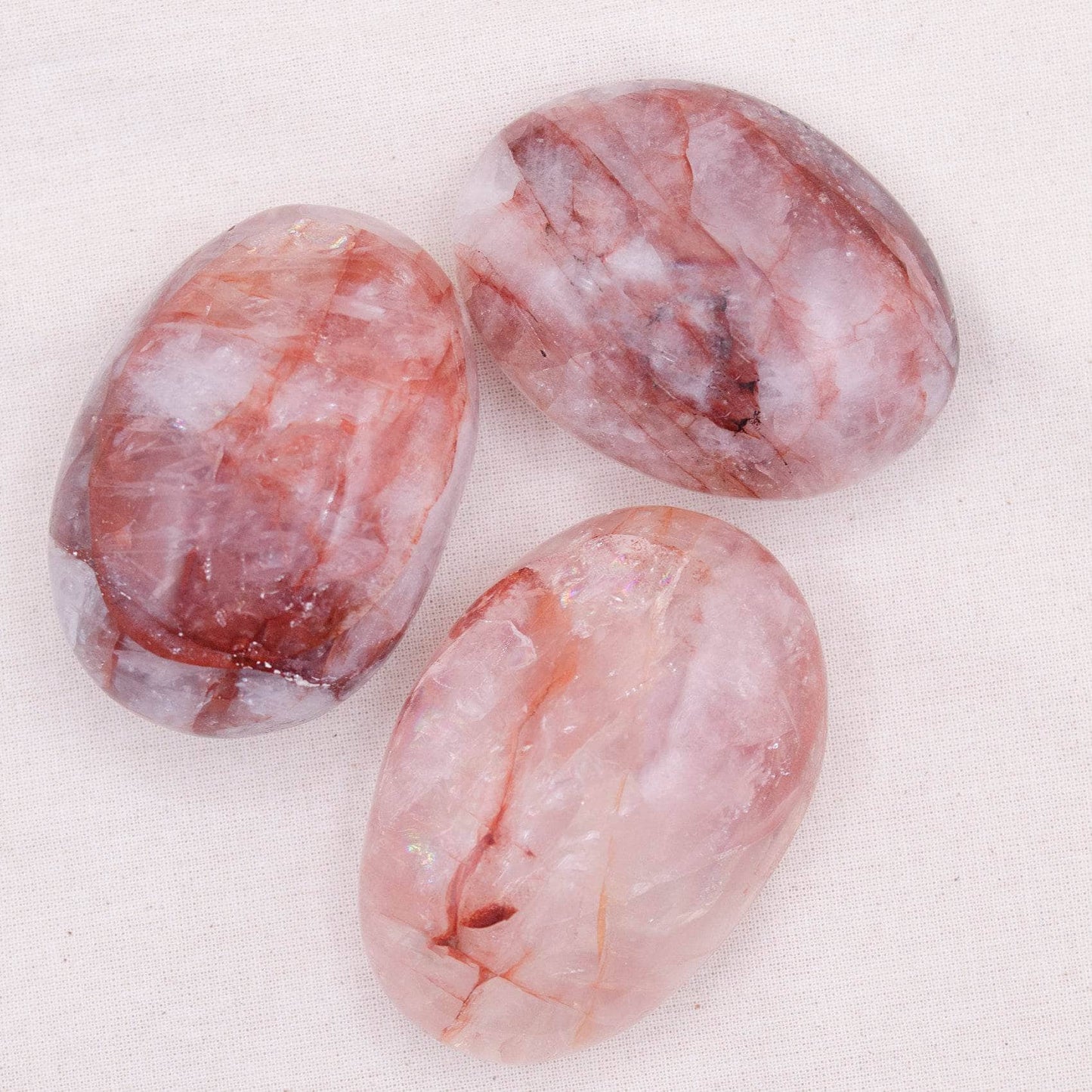 Red Hematoid Quartz Palm Stones - AAA Premium Quality