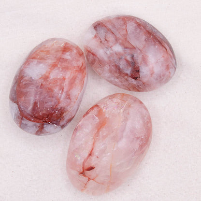 Red Hematoid Quartz Palm Stones - AAA Premium Quality