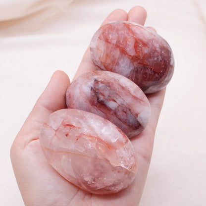 Red Hematoid Quartz Palm Stones - AAA Premium Quality