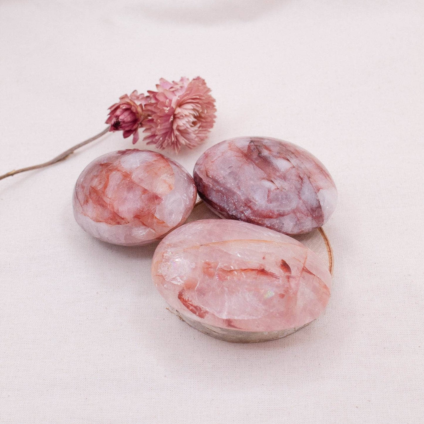 Red Hematoid Quartz Palm Stones - AAA Premium Quality