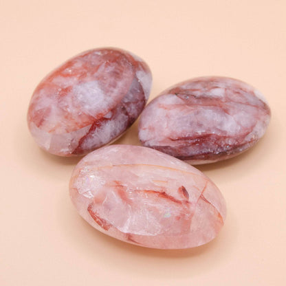 Red Hematoid Quartz Palm Stones - AAA Premium Quality