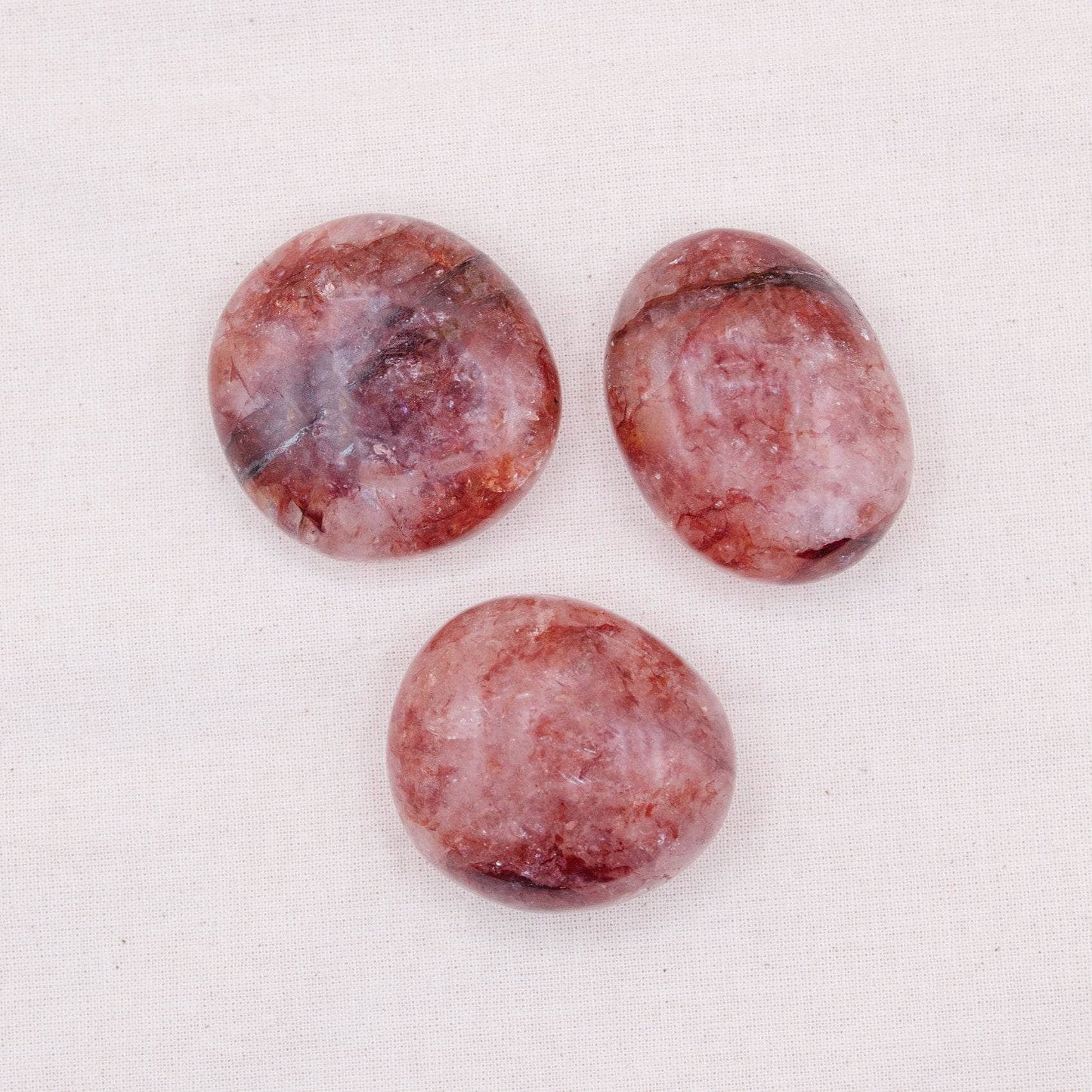 Red Hematoid Quartz Palm Stones - AAA Premium Quality