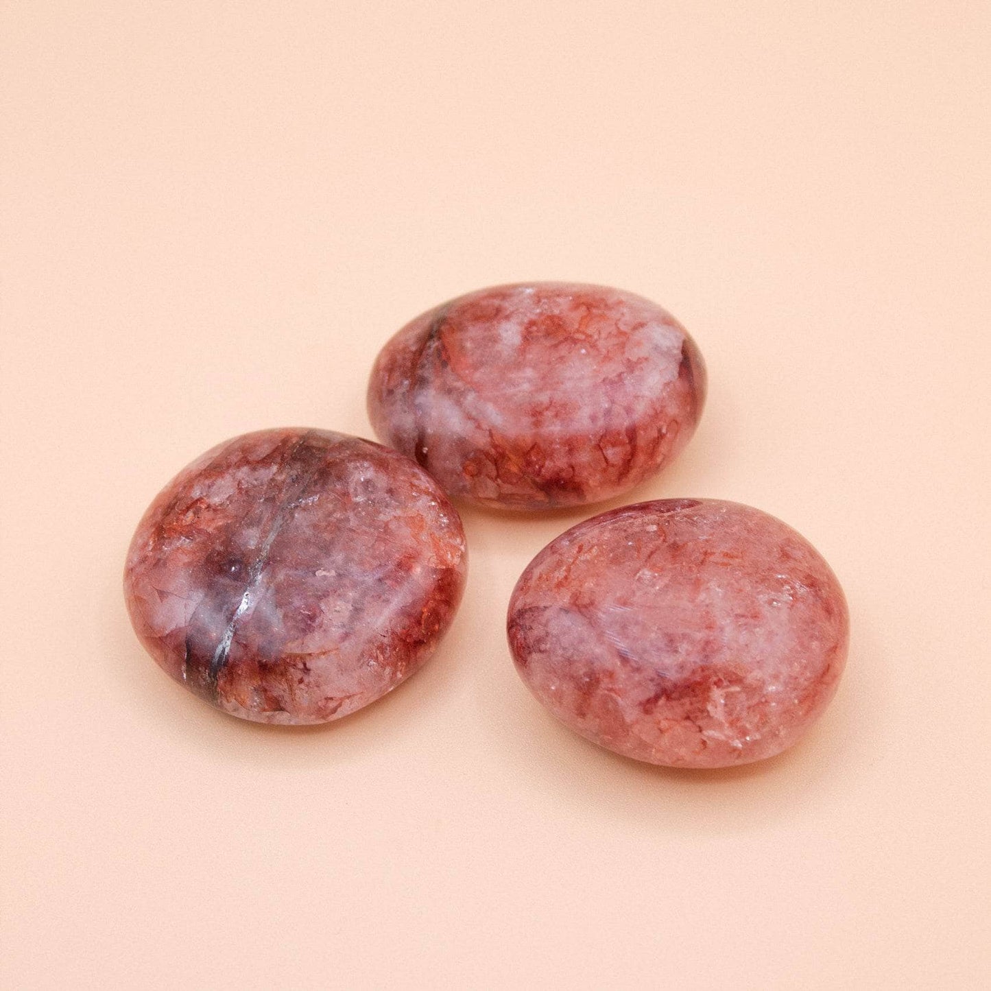 Red Hematoid Quartz Palm Stones - AAA Premium Quality