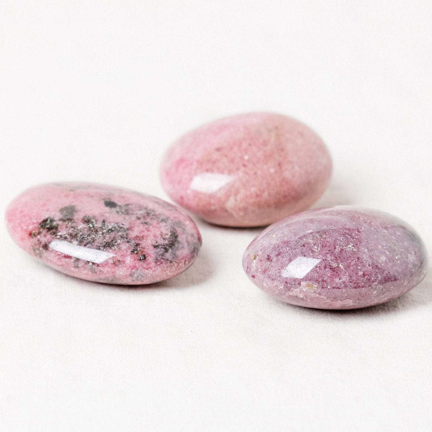 Rhodonite Palm Stones - AAA Premium Quality