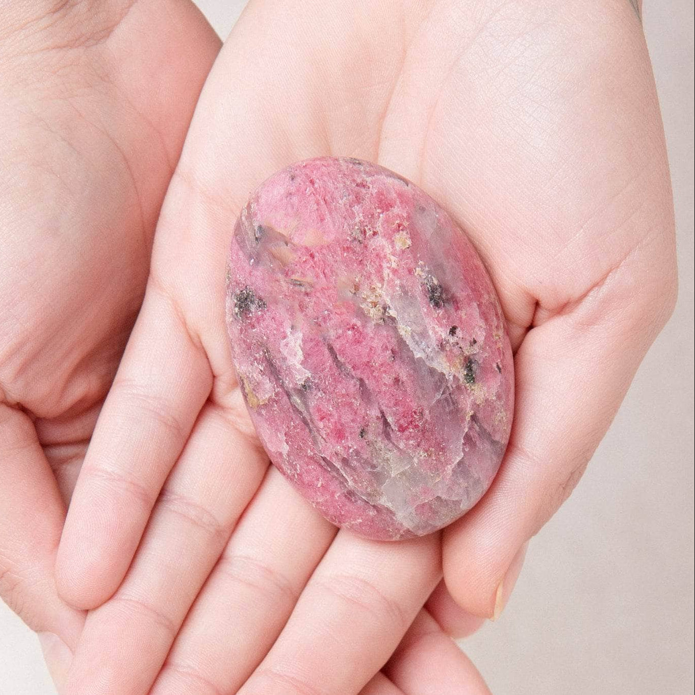 Rhodonite Palm Stones - AAA Premium Quality