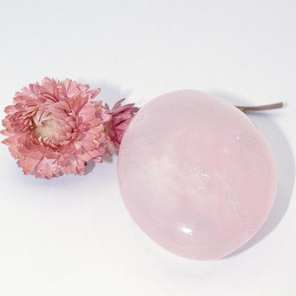 Rose Quartz Palm Stone - AAA Premium Quality