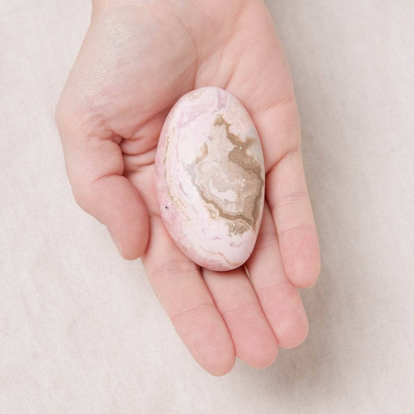 Peruvian Rhodochrosite Palm Stones - AAA Premium Quality