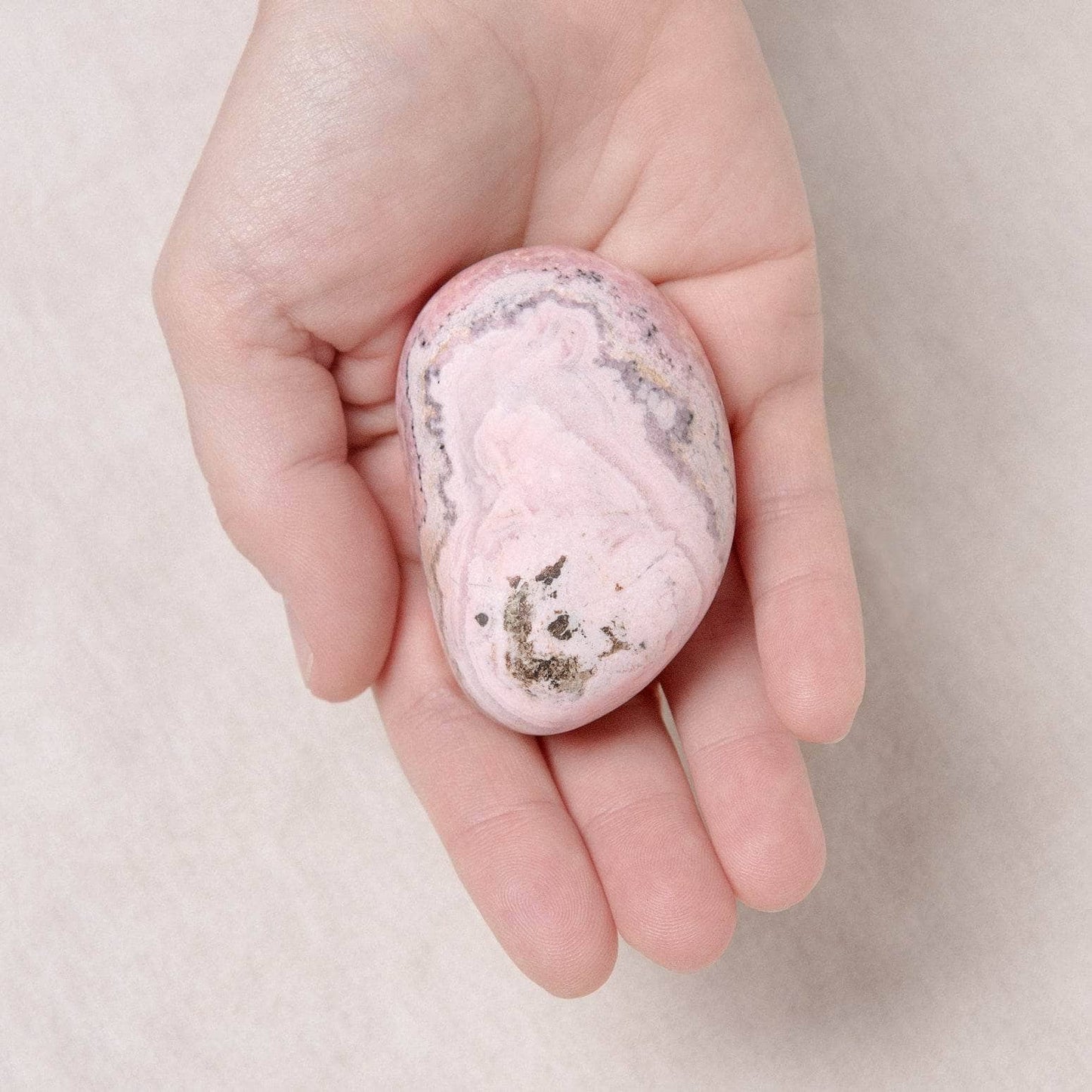Peruvian Rhodochrosite Palm Stones - AAA Premium Quality