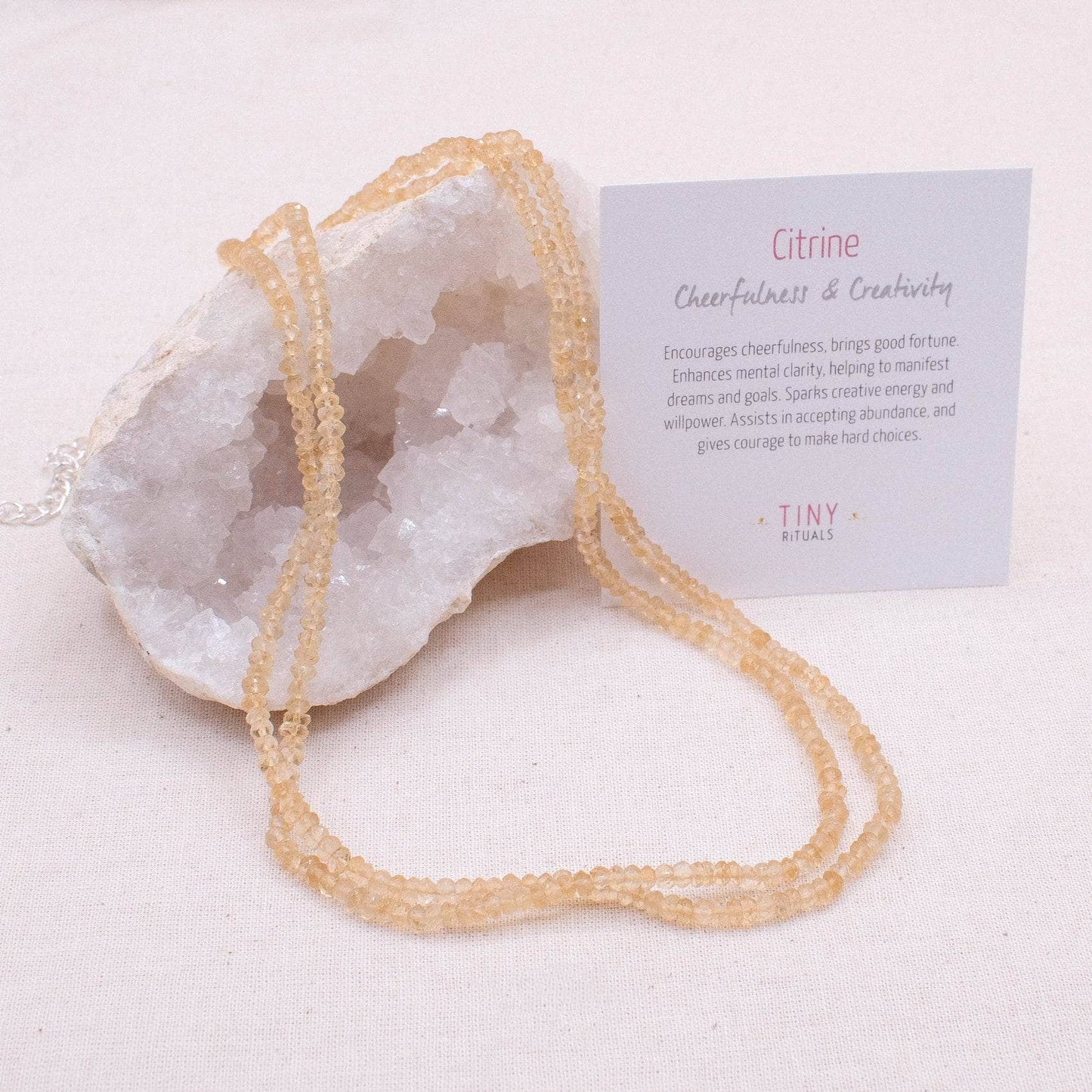 Citrine Single or Double Strand Bead Necklace