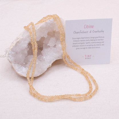 Citrine Single or Double Strand Bead Necklace