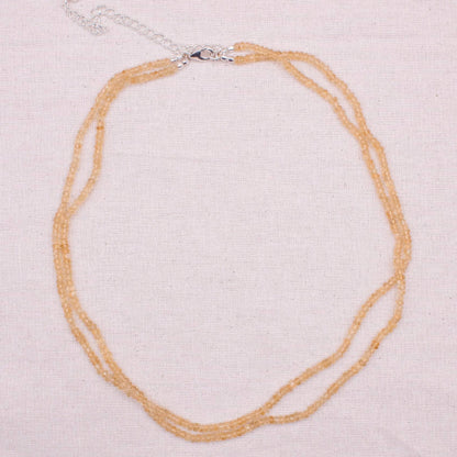 Citrine Single or Double Strand Bead Necklace