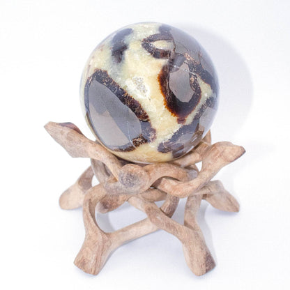 Black Septarian Sphere - AAA Premium Quality