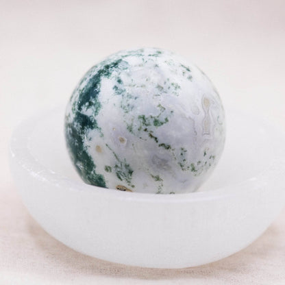 Moss Agate Sphere with Tripod - AAA Premium Quality