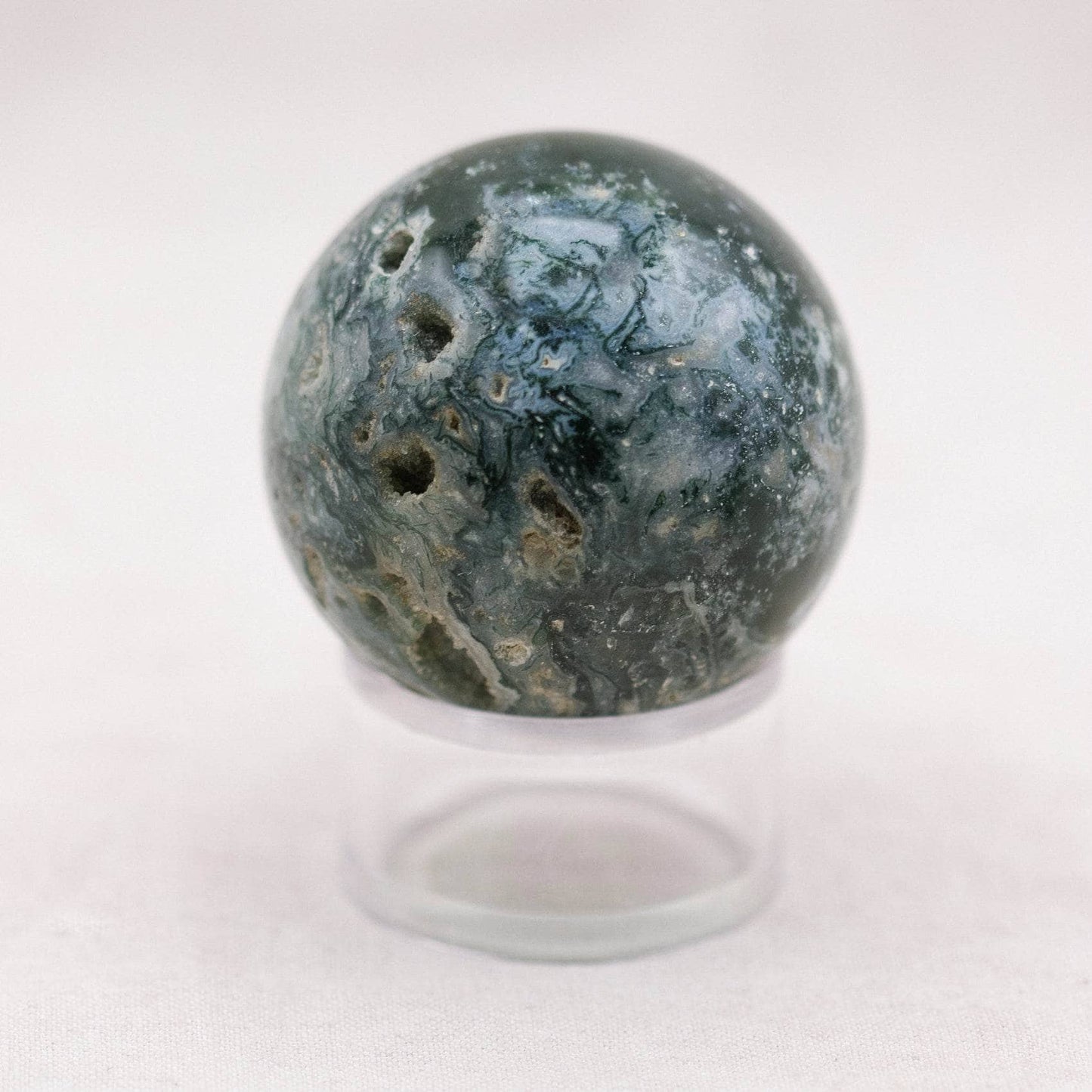 Moss Agate Sphere with Tripod - AAA Premium Quality