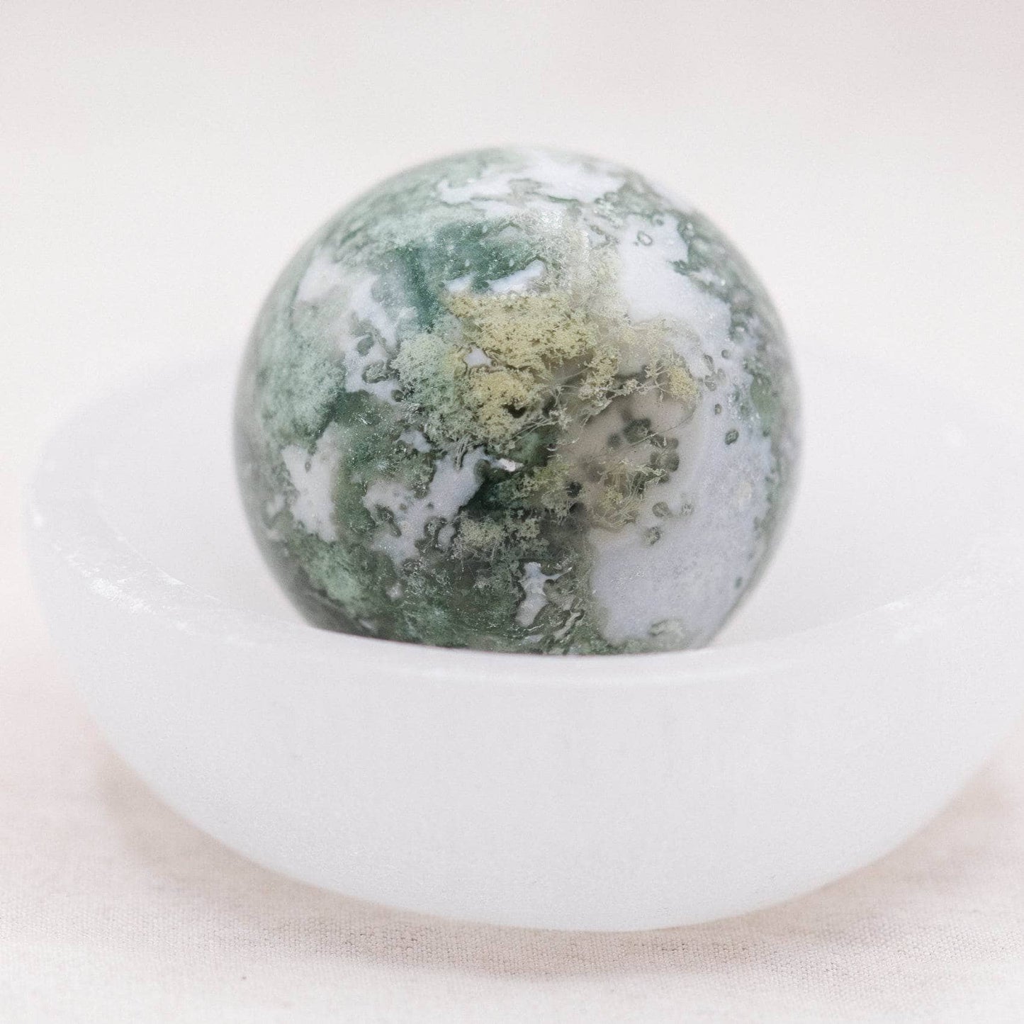 Moss Agate Sphere with Tripod - AAA Premium Quality