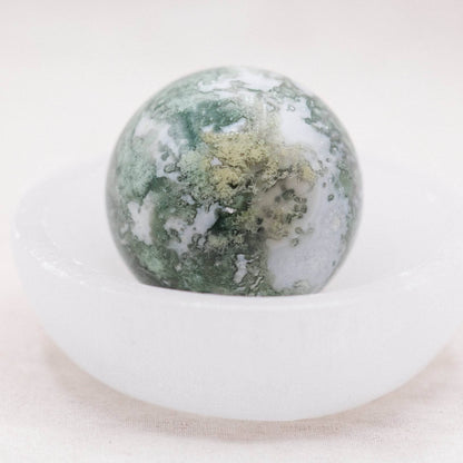 Moss Agate Sphere with Tripod - AAA Premium Quality
