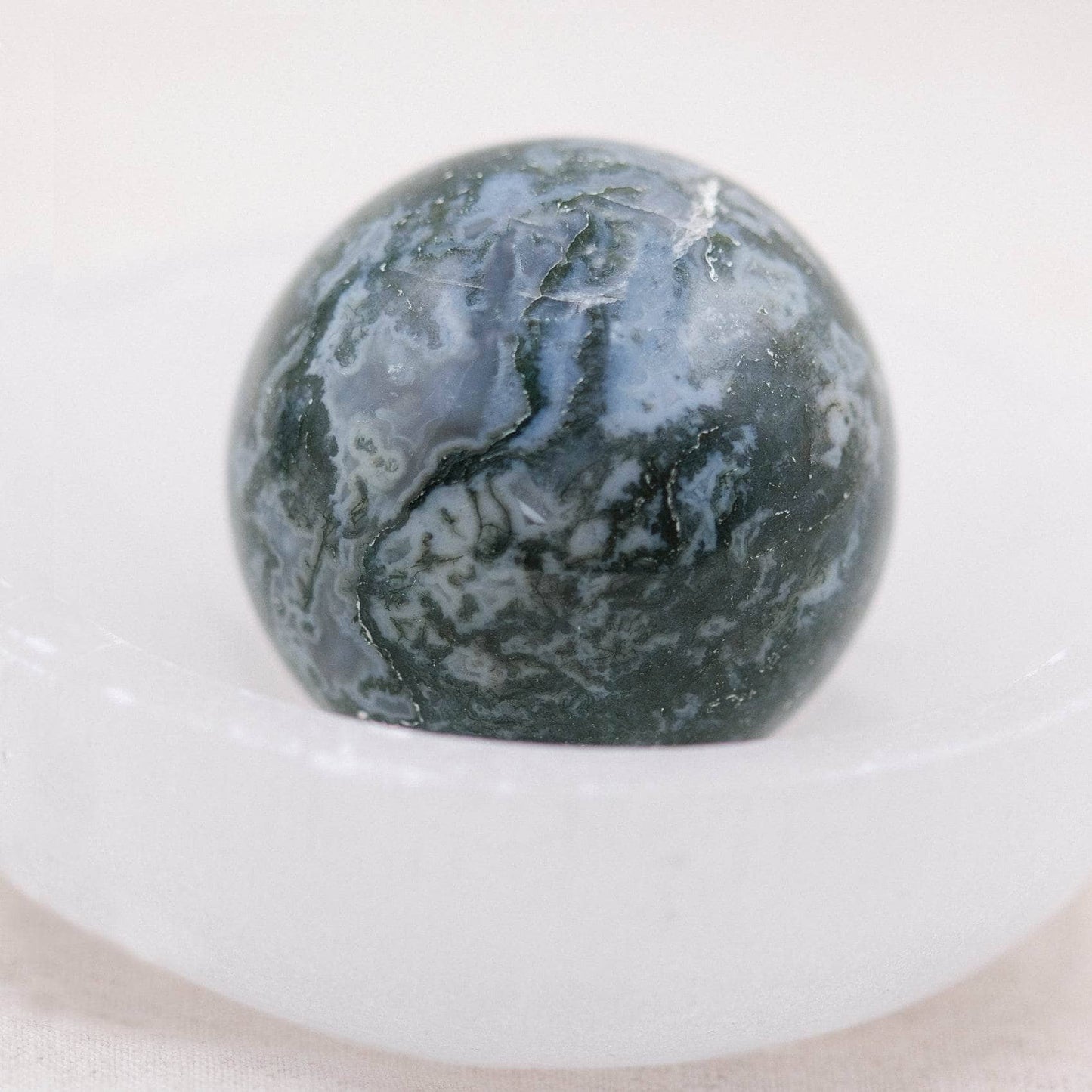 Moss Agate Sphere with Tripod - AAA Premium Quality