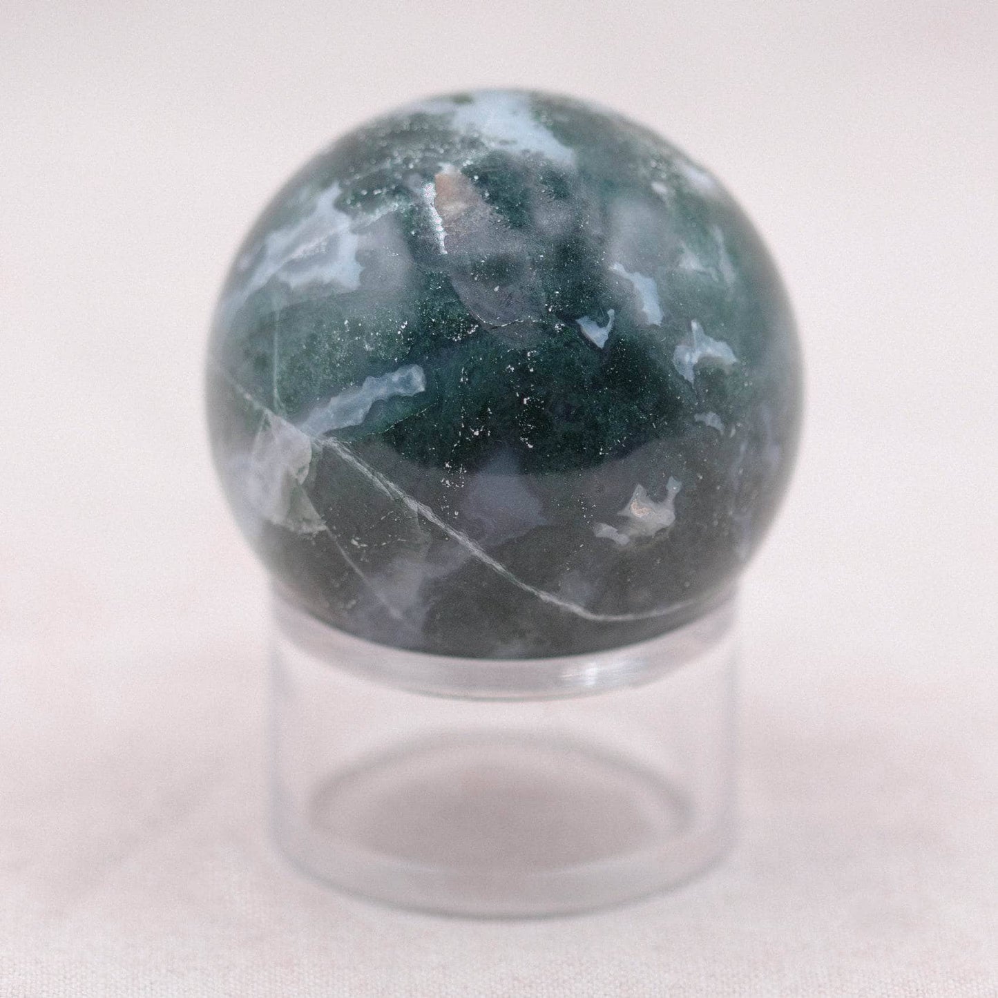 Moss Agate Sphere with Tripod - AAA Premium Quality