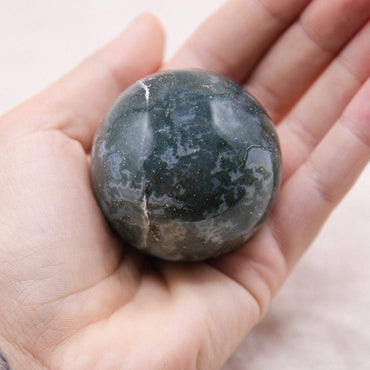 Moss Agate Sphere with Tripod - AAA Premium Quality