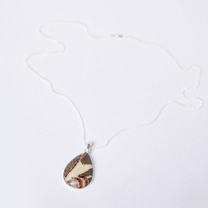 Rare Septarian Rhyolite Teardrop Pendant Necklace