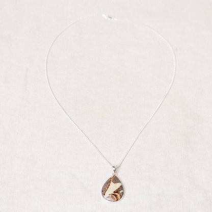 Rare Septarian Rhyolite Teardrop Pendant Necklace
