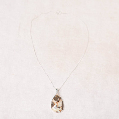Rare Septarian Rhyolite Teardrop Pendant Necklace