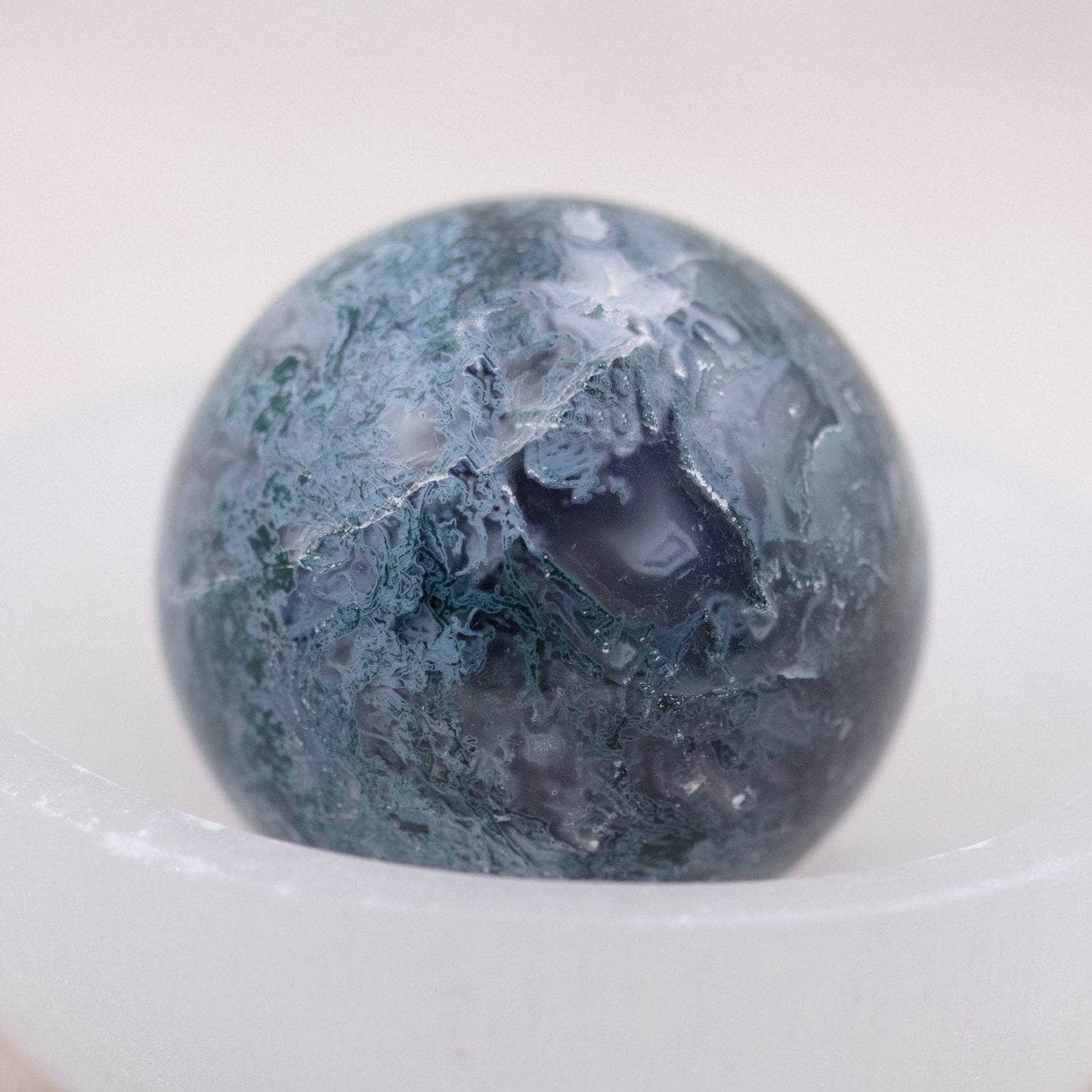 Moss Agate Sphere with Tripod - AAA Premium Quality