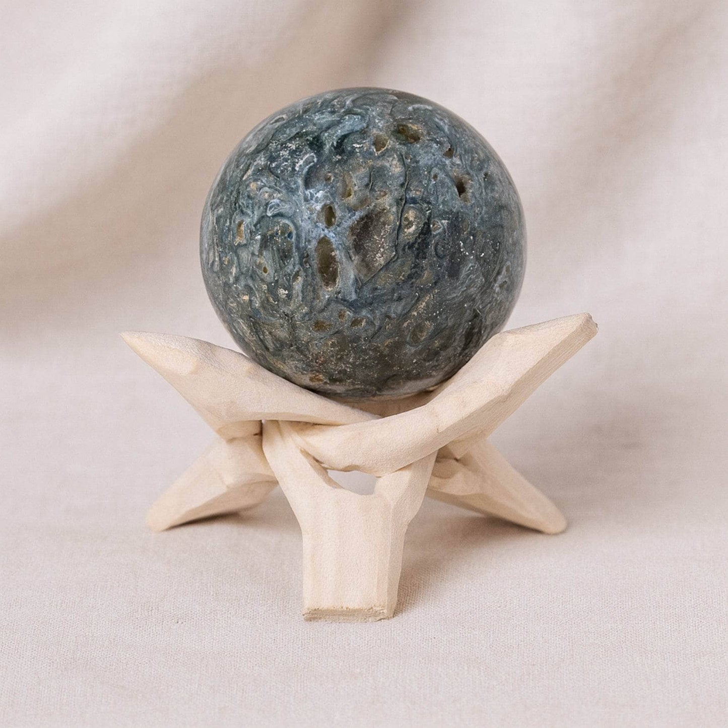 Moss Agate Sphere with Tripod - AAA Premium Quality