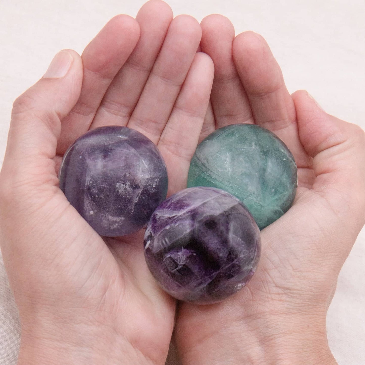 Rare Rainbow Fluorite Spheres - AAA Premium Quality - 1 of a Kind