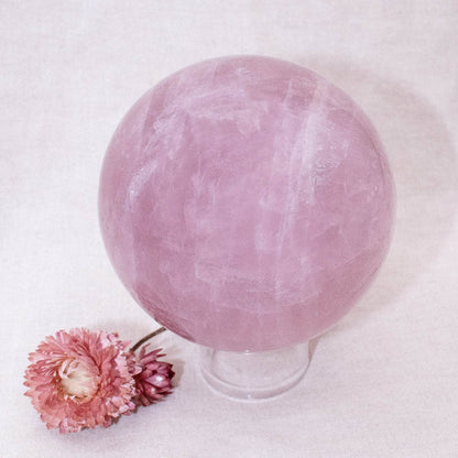 Rose Quartz Sphere - Large - AAA Premium Quality - 1 of a Kind