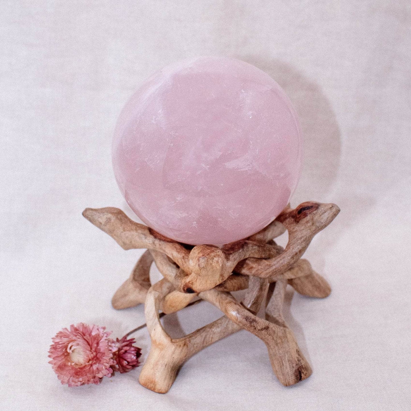 Rose Quartz Sphere - Large - AAA Premium Quality - 1 of a Kind