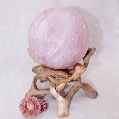 Rose Quartz Sphere - Large - AAA Premium Quality - 1 of a Kind