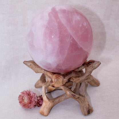 Rose Quartz Sphere - Large - AAA Premium Quality - 1 of a Kind