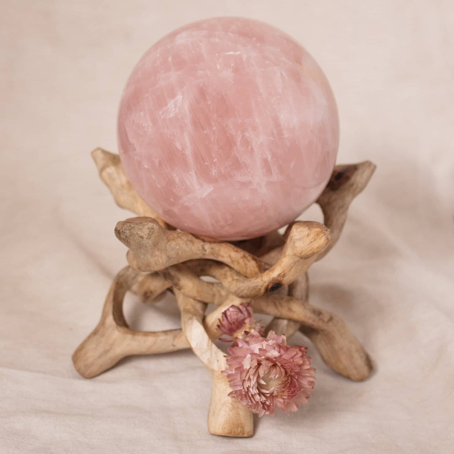 Rose Quartz Sphere - Large - AAA Premium Quality - 1 of a Kind