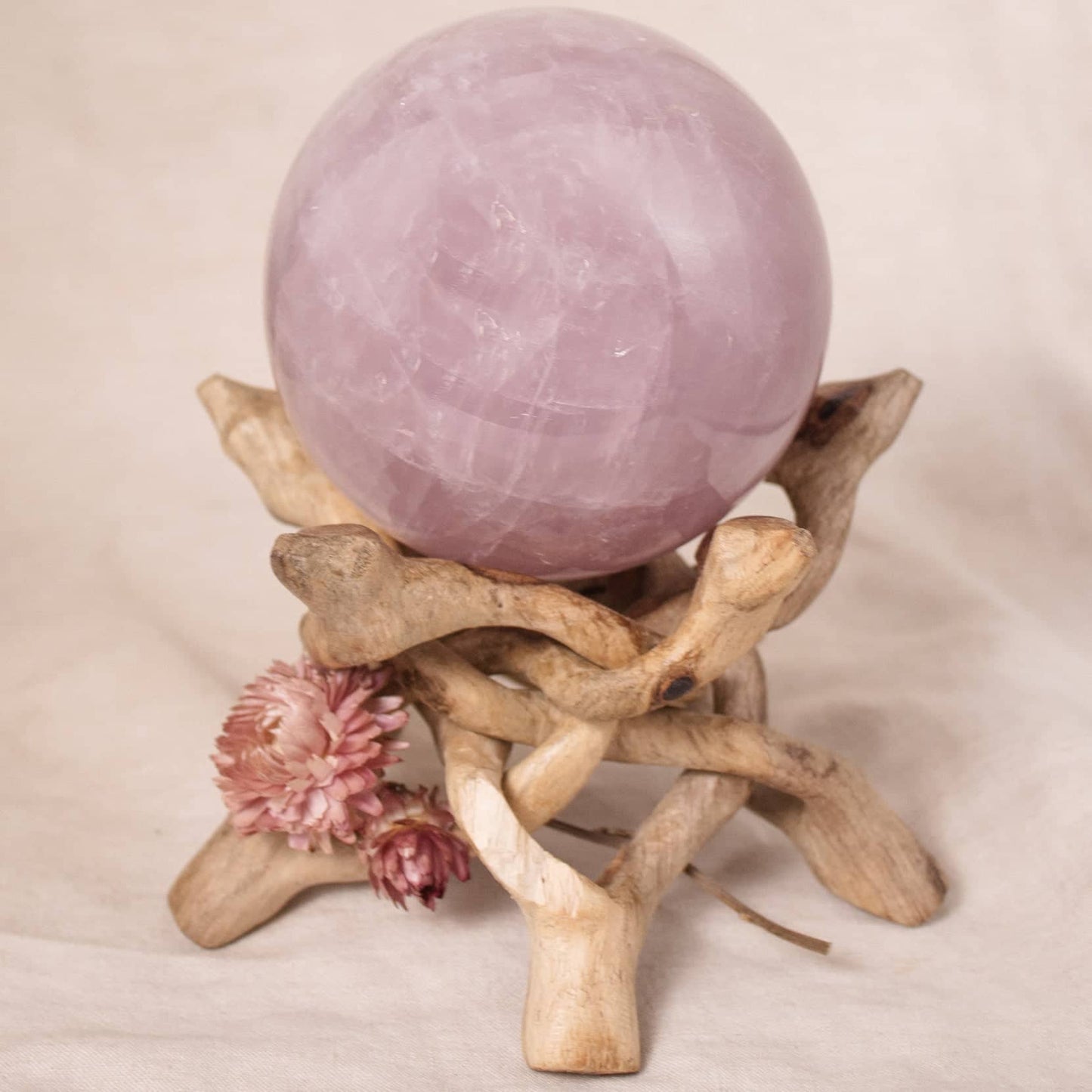 Rose Quartz Sphere - Large - AAA Premium Quality - 1 of a Kind