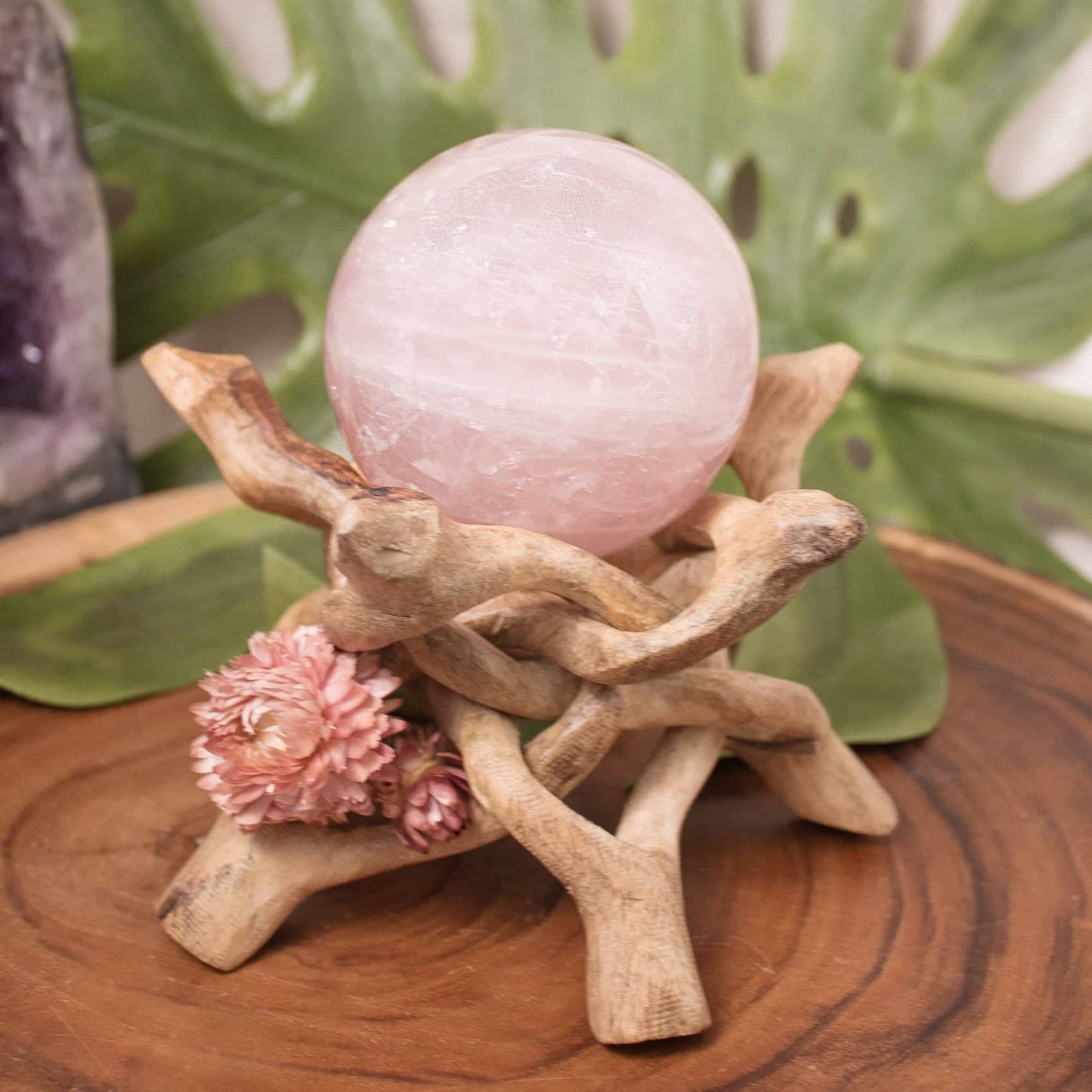 Rose Quartz Sphere - Large - AAA Premium Quality - 1 of a Kind