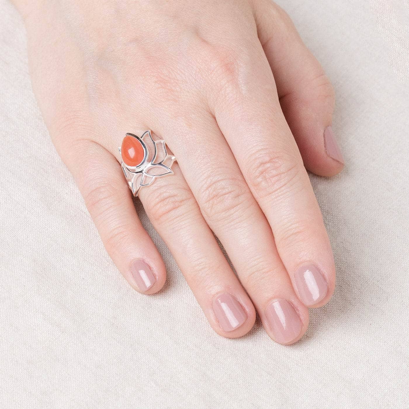 Lotus Gemstone Ring