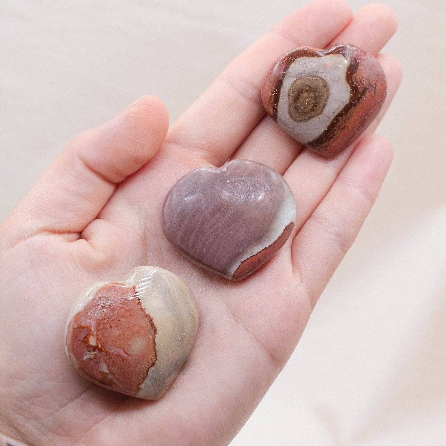 Polychrome Jasper Hearts-AAA Premium Quality