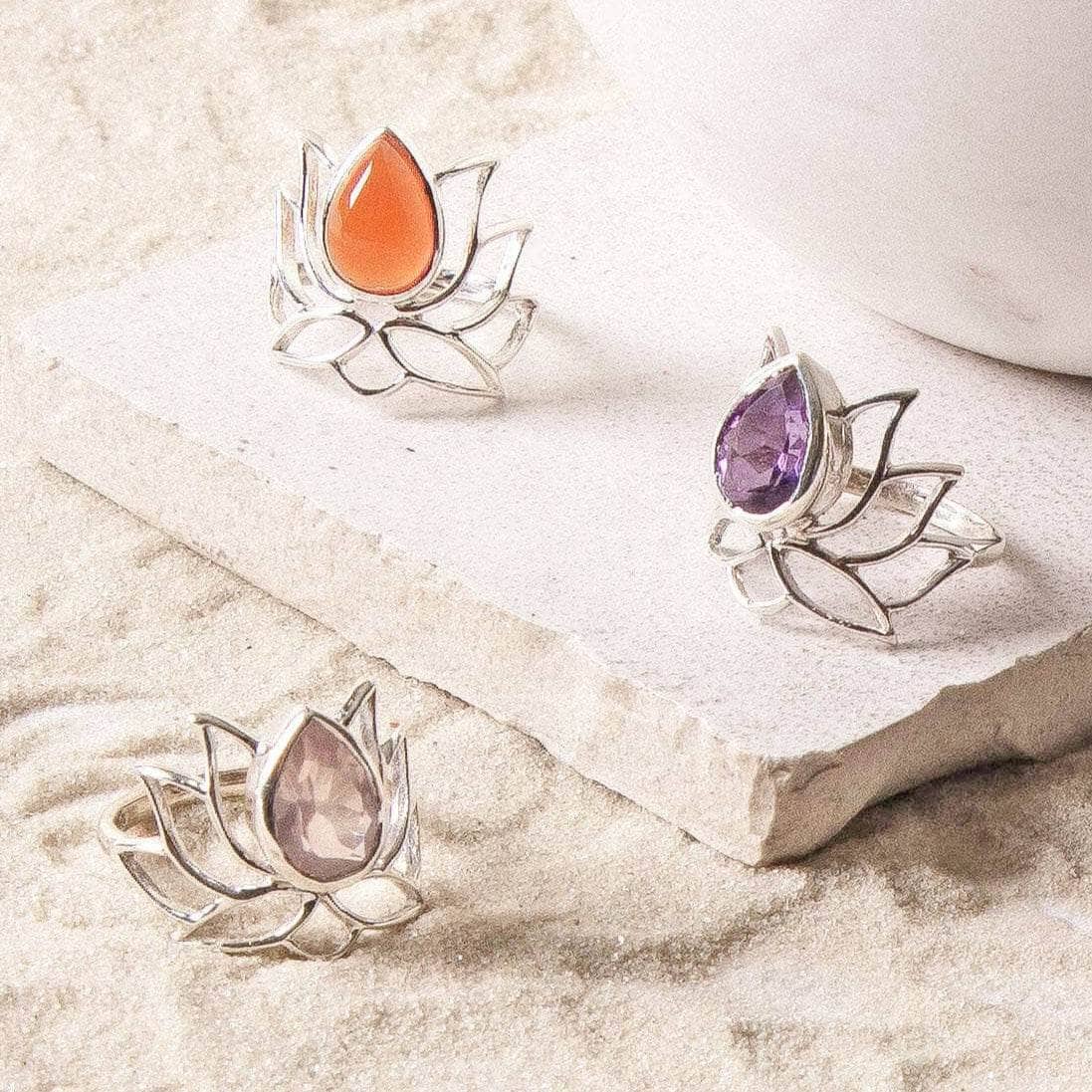 Lotus Gemstone Ring