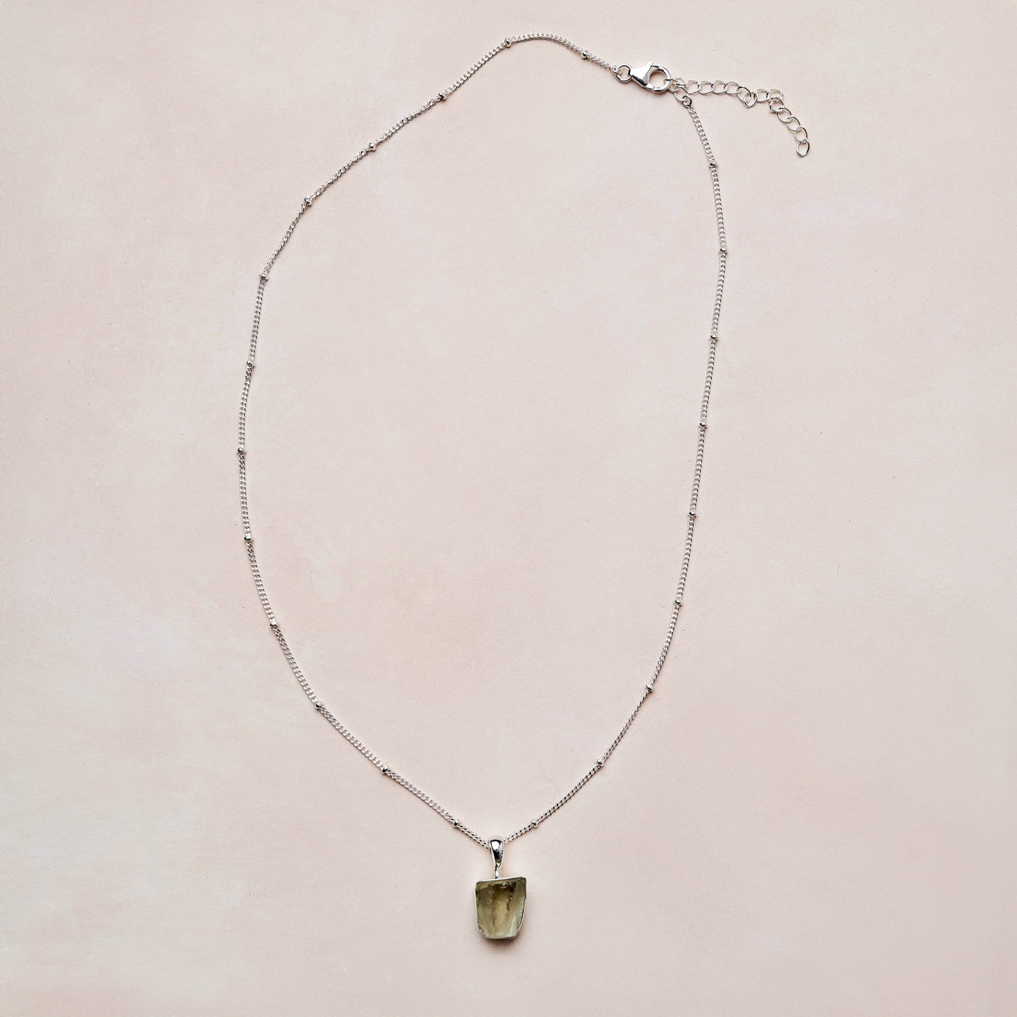 Genuine Green Amethyst Raw Crystal Necklace