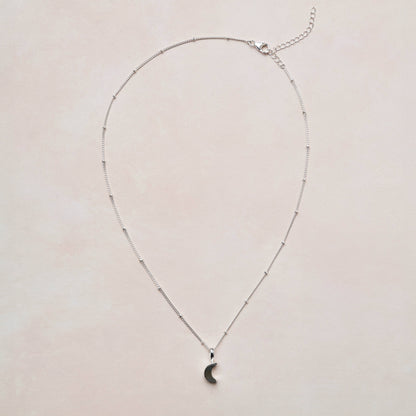 Crescent Moon Raw Gemstone Necklace