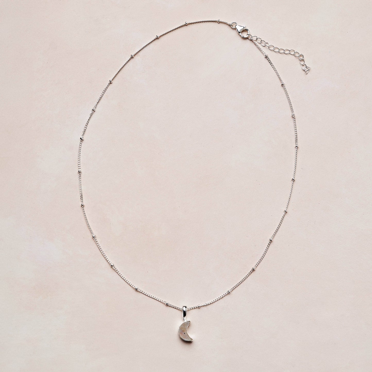 Crescent Moon Raw Gemstone Necklace