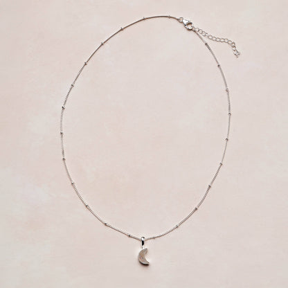 Crescent Moon Raw Gemstone Necklace